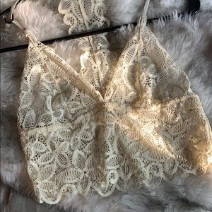 White Lace Cropped Cami